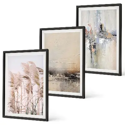 Composição de quadros moderna com padrões abstratos de vegetação