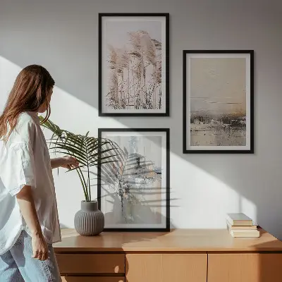 Composição de quadros moderna com padrões abstratos de vegetação
