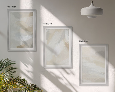 Conjunto de quadros para sala de estar fundo abstrato de pinceladas