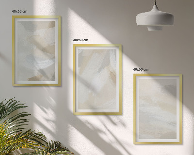 Conjunto de quadros para sala de estar fundo abstrato de pinceladas