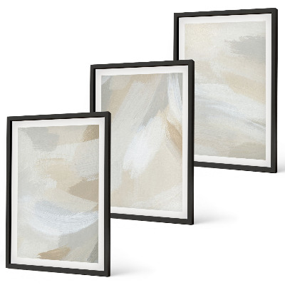 Conjunto de quadros para sala de estar fundo abstrato de pinceladas