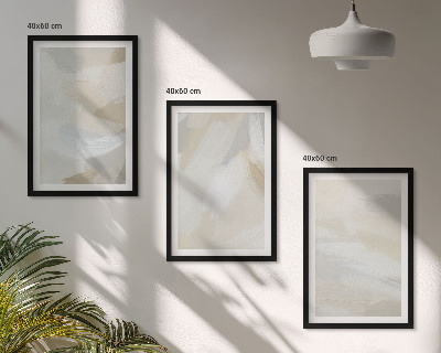 Conjunto de quadros para sala de estar fundo abstrato de pinceladas