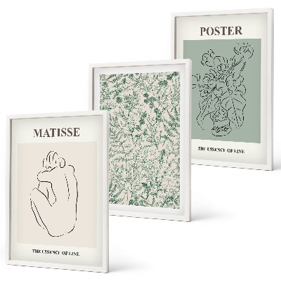Composição de quadros moderna Linhas, padrões de plantas, minimalismo