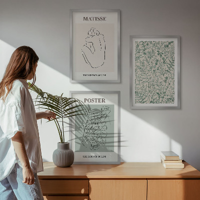 Composição de quadros moderna Linhas, padrões de plantas, minimalismo