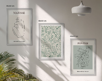 Composição de quadros moderna Linhas, padrões de plantas, minimalismo