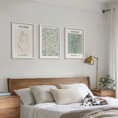 Composição de quadros moderna Linhas, padrões de plantas, minimalismo