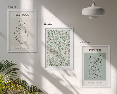 Composição de quadros moderna Linhas, padrões de plantas, minimalismo