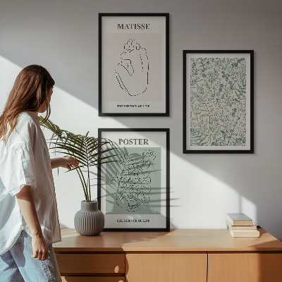Composição de quadros moderna Linhas, padrões de plantas, minimalismo