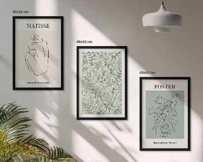 Composição de quadros moderna Linhas, padrões de plantas, minimalismo