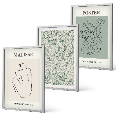 Composição de quadros moderna Linhas, padrões de plantas, minimalismo