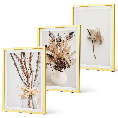 Composição de quadros moderna ramos de flores minimalistas
