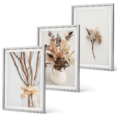Composição de quadros moderna ramos de flores minimalistas