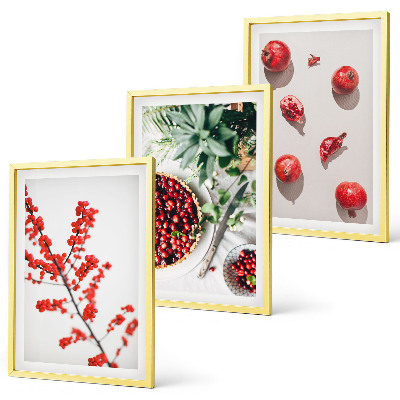 Composição de quadros moderna frutos vermelhos das plantas minimalismo