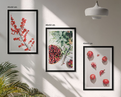 Composição de quadros moderna frutos vermelhos das plantas minimalismo