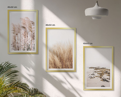 Conjunto de quadros para sala de estar Campos de capim-dos-pampas e uma praia boêmia