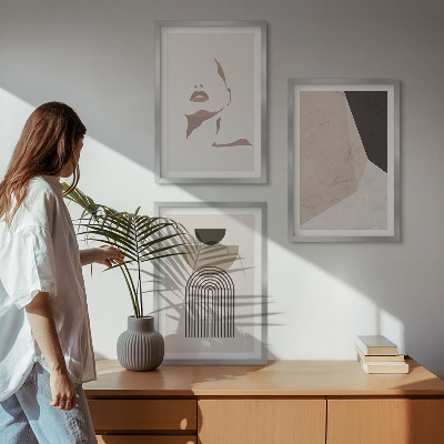 Composição de quadros moderna Formas abstratas de rosto