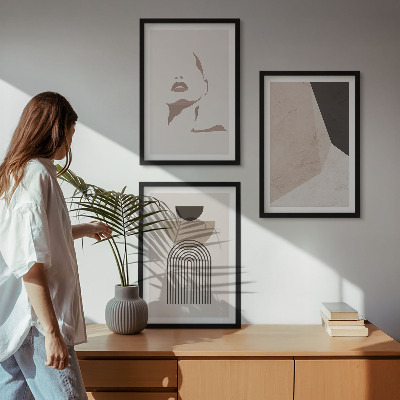 Composição de quadros moderna Formas abstratas de rosto