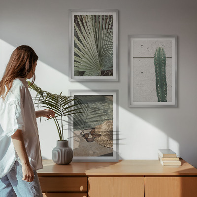 Conjunto de quadros para sala de estar Acessórios para plantas tropicais