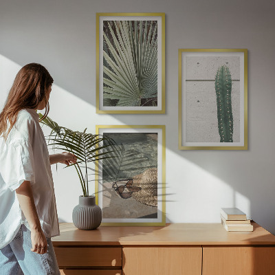 Conjunto de quadros para sala de estar Acessórios para plantas tropicais