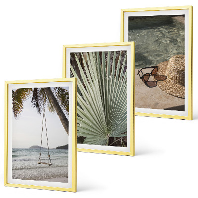 Composição de quadros moderna férias em folha de balanço de praia
