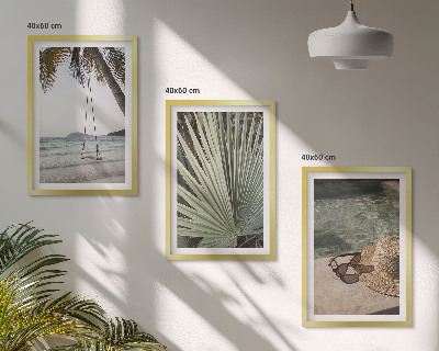 Composição de quadros moderna férias em folha de balanço de praia