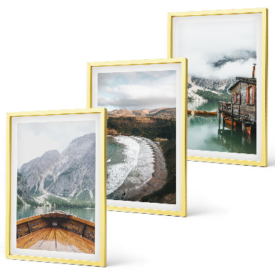 Composição de quadros moderna Montanhas, lago, barco, praia, paisagem