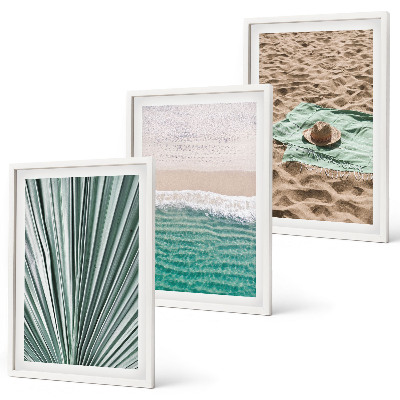 Composição de quadros moderna Vistas de férias para a praia e o mar