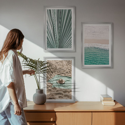 Composição de quadros moderna Vistas de férias para a praia e o mar