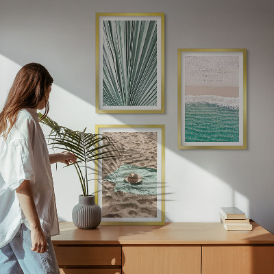 Composição de quadros moderna Vistas de férias para a praia e o mar