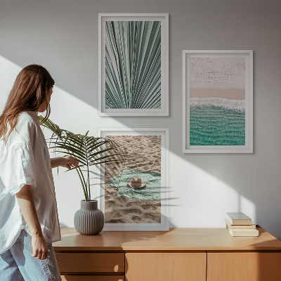 Composição de quadros moderna Vistas de férias para a praia e o mar
