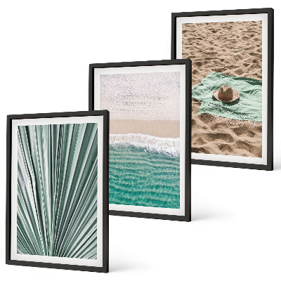 Composição de quadros moderna Vistas de férias para a praia e o mar