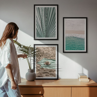 Composição de quadros moderna Vistas de férias para a praia e o mar