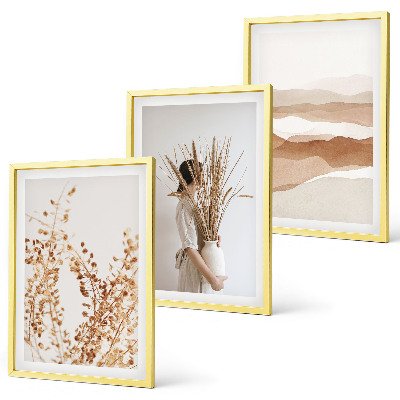 Conjunto de quadros para sala de estar Motivos florais rústicos boho