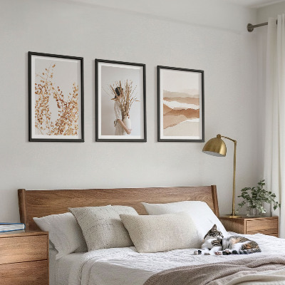 Conjunto de quadros para sala de estar Motivos florais rústicos boho