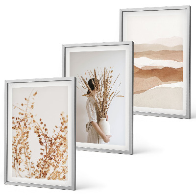 Conjunto de quadros para sala de estar Motivos florais rústicos boho