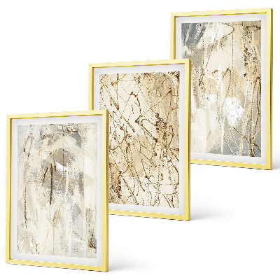 Composição de quadros moderna Padrões abstratos em tons de bege e cinza.