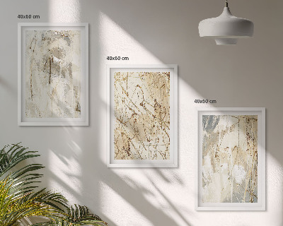 Composição de quadros moderna Padrões abstratos em tons de bege e cinza.