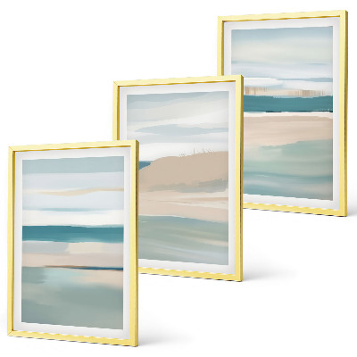 Composição de quadros moderna Paisagens azuis abstratas