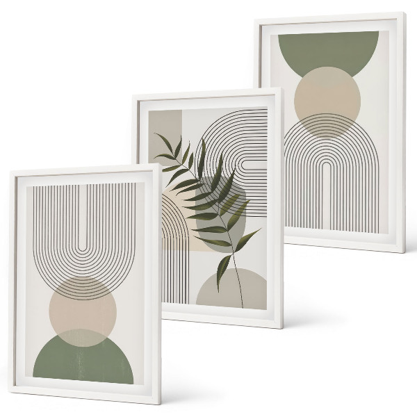 Composição de quadros moderna Formas abstratas com vegetação