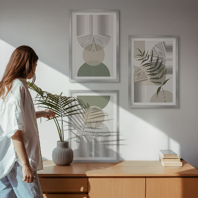 Composição de quadros moderna Formas abstratas com vegetação