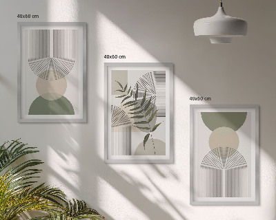 Composição de quadros moderna Formas abstratas com vegetação