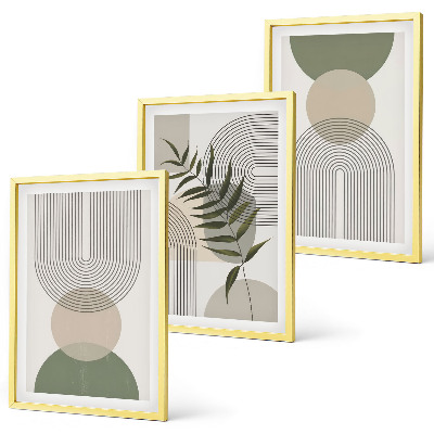 Composição de quadros moderna Formas abstratas com vegetação
