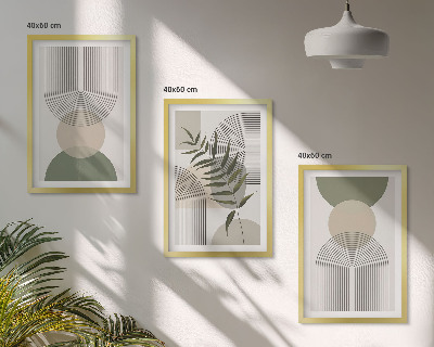Composição de quadros moderna Formas abstratas com vegetação