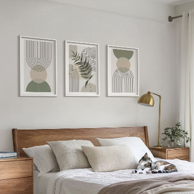 Composição de quadros moderna Formas abstratas com vegetação