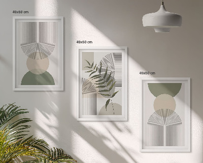 Composição de quadros moderna Formas abstratas com vegetação
