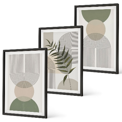 Composição de quadros moderna Formas abstratas com vegetação