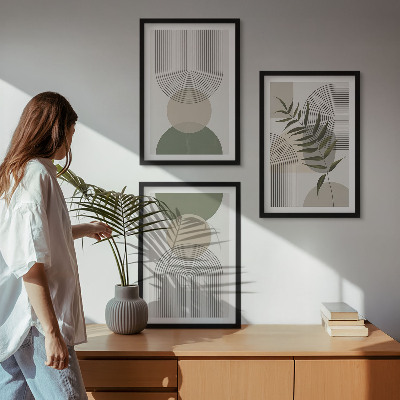 Composição de quadros moderna Formas abstratas com vegetação