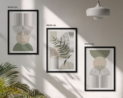 Composição de quadros moderna Formas abstratas com vegetação