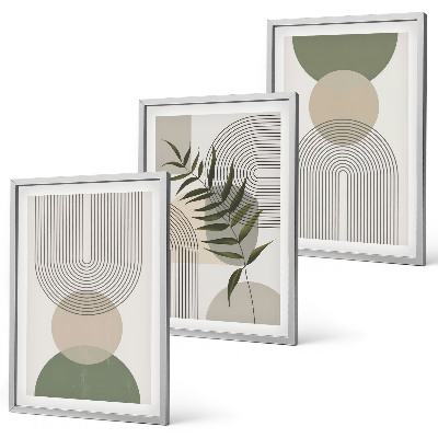Composição de quadros moderna Formas abstratas com vegetação