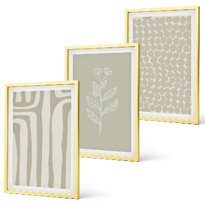Conjunto de quadros para sala de estar padrões geométricos de plantas